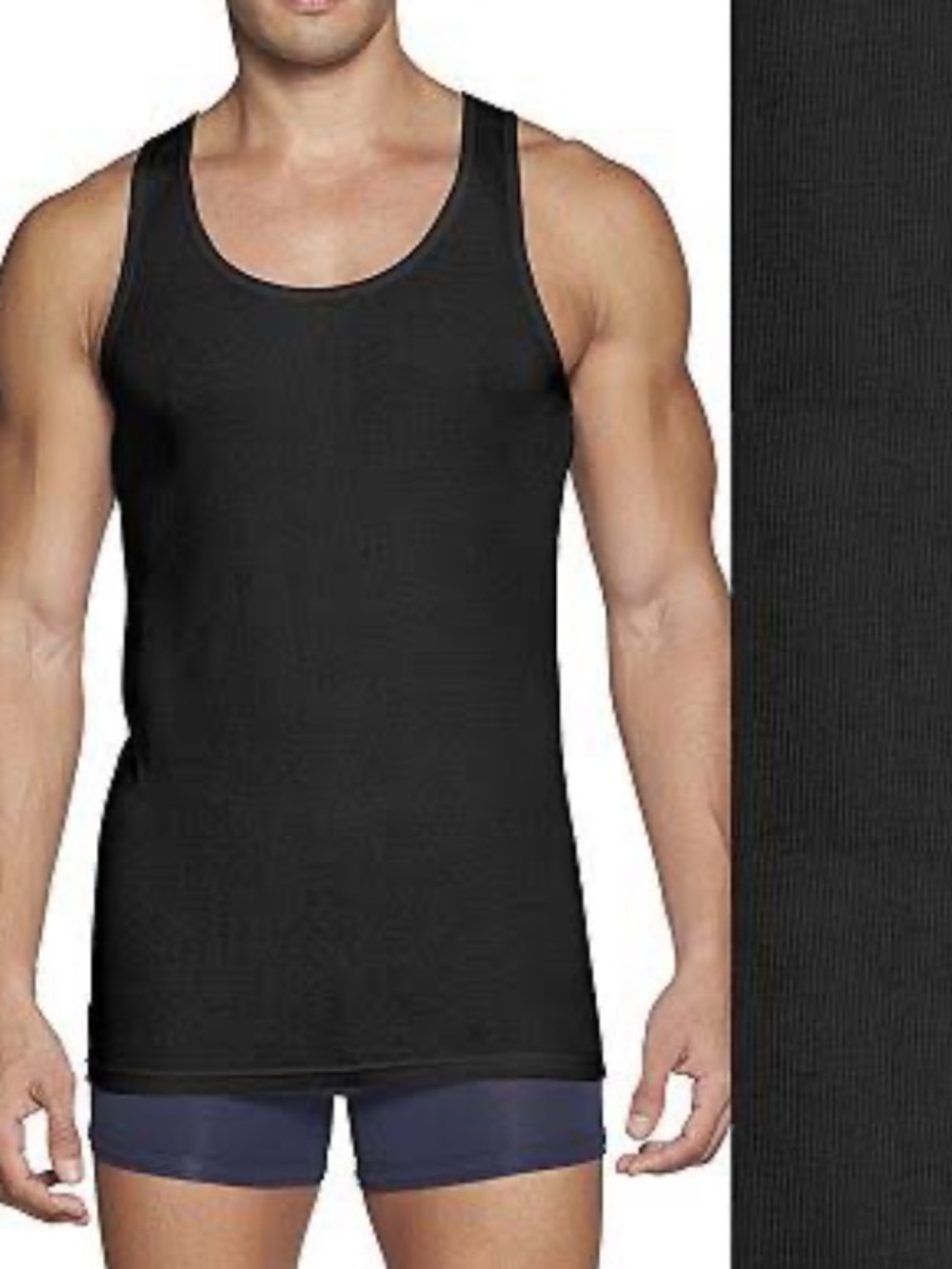 Tommy Hilfiger 3 pack Black Ribbed Men's Cotton Classic Tank